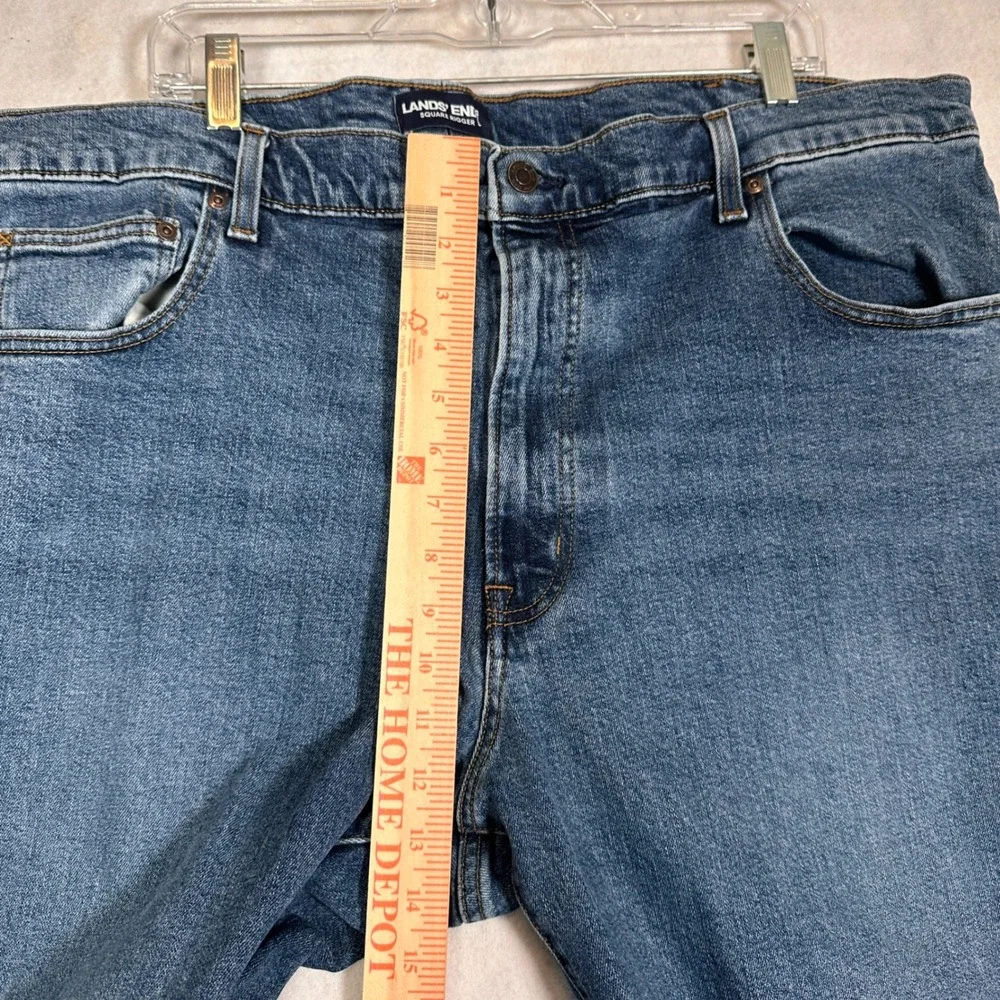 Lands' End Jeans Mens 46T Square Rigger Blue Excellent Straight Leg Denim